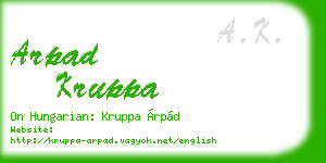 arpad kruppa business card